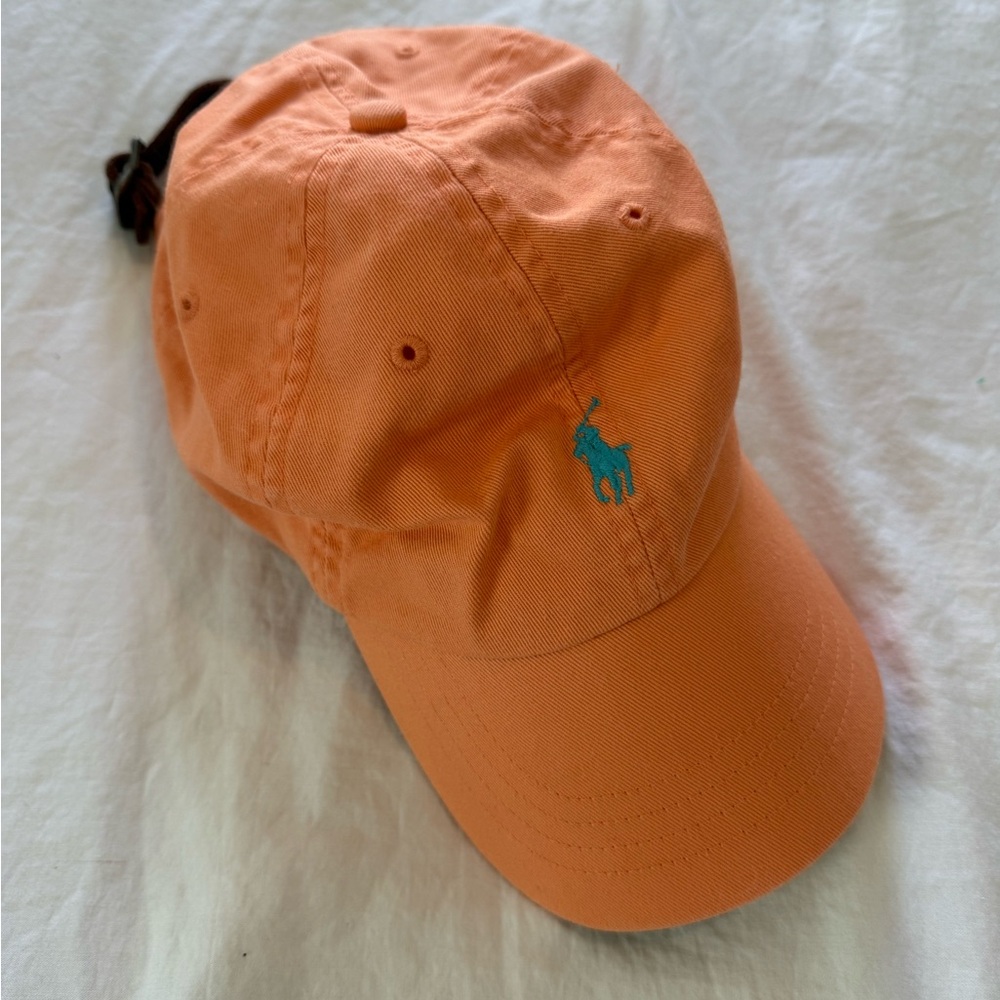 Orange Polo Cap with Blue Logo EUC G000